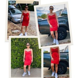 Red spaghetti dress!